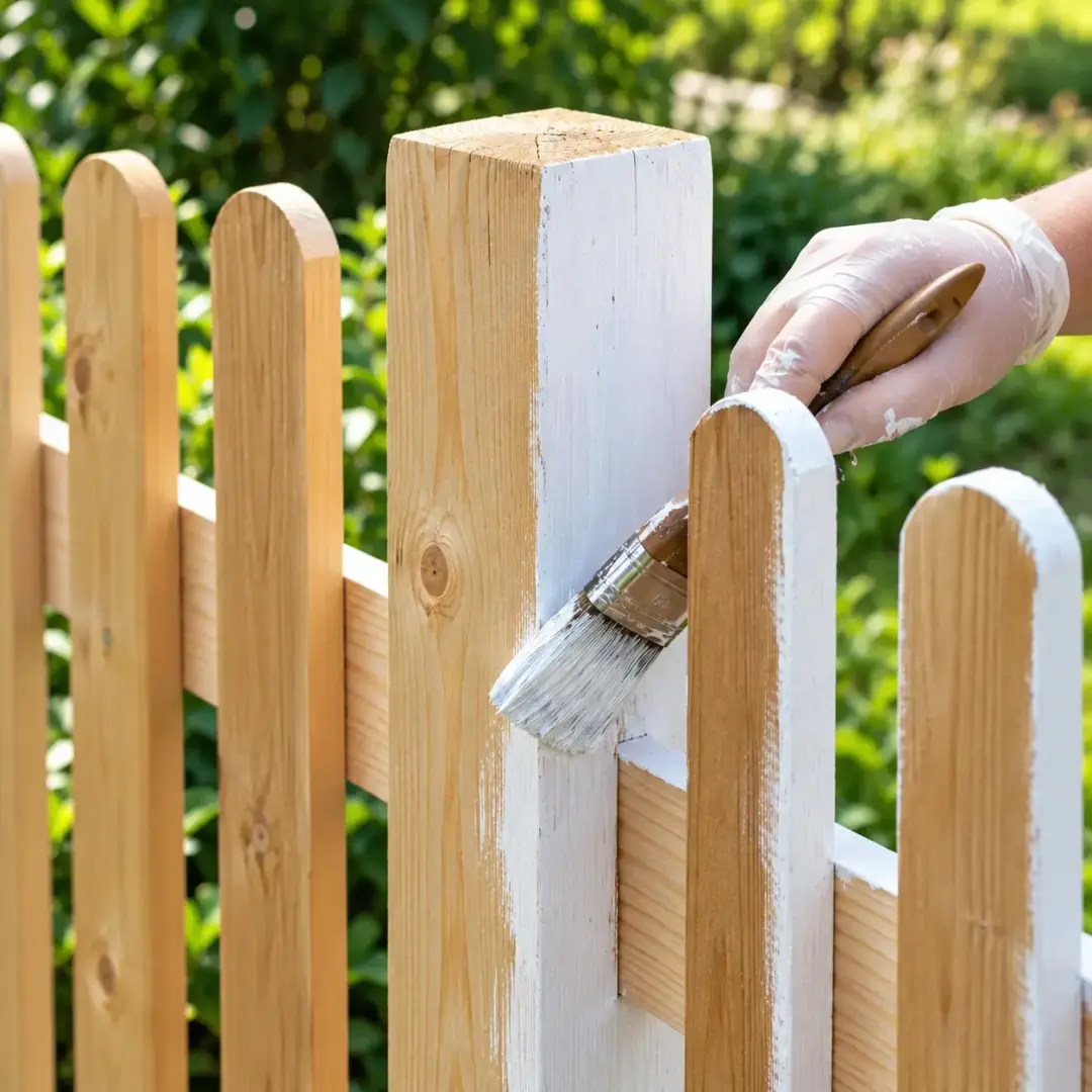 Painting Wooden Picket Fencing
